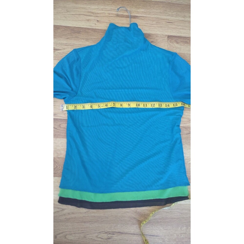Simon Miller | NWT Teal Green Mesh High Neck Long Sleeve 90s Y2K Top Size Small - Picture 7 of 8